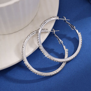 Diamond Exaggerated Large Hoop Earrings Women's Retro