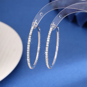 Diamond Exaggerated Large Hoop Earrings Women's Retro